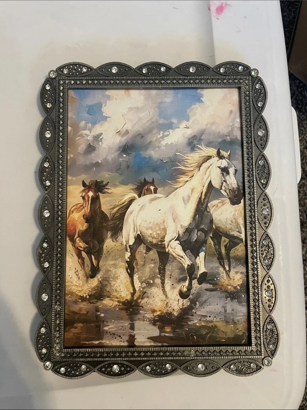 Frame with paper printed picture